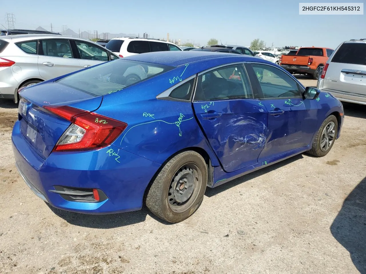 2HGFC2F61KH545312 2019 Honda Civic Lx