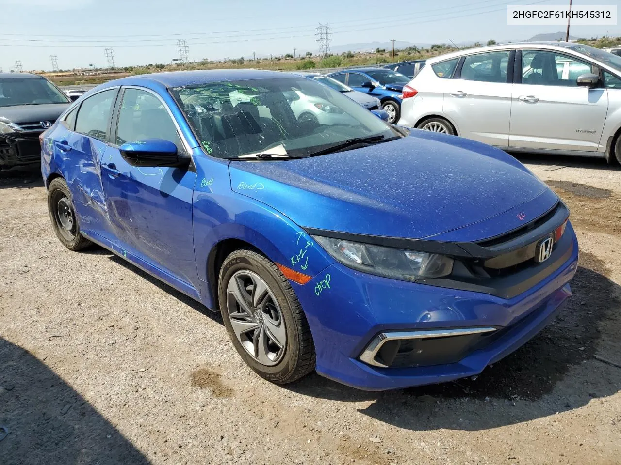 2HGFC2F61KH545312 2019 Honda Civic Lx