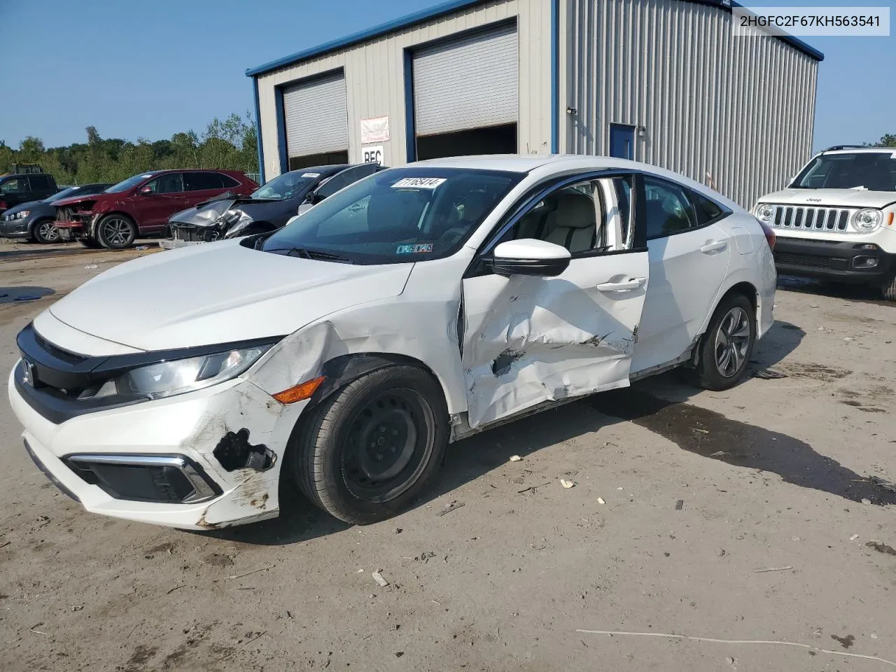 2019 Honda Civic Lx VIN: 2HGFC2F67KH563541 Lot: 71165414