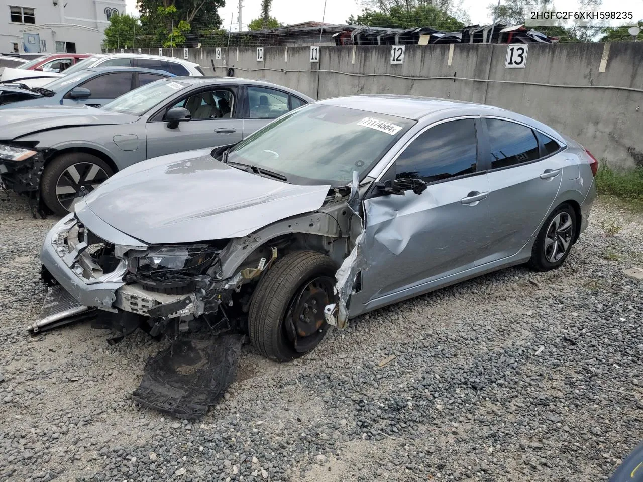 2019 Honda Civic Lx VIN: 2HGFC2F6XKH598235 Lot: 71174584