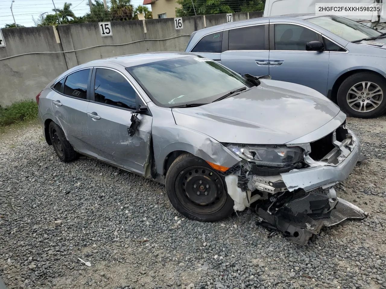 2HGFC2F6XKH598235 2019 Honda Civic Lx