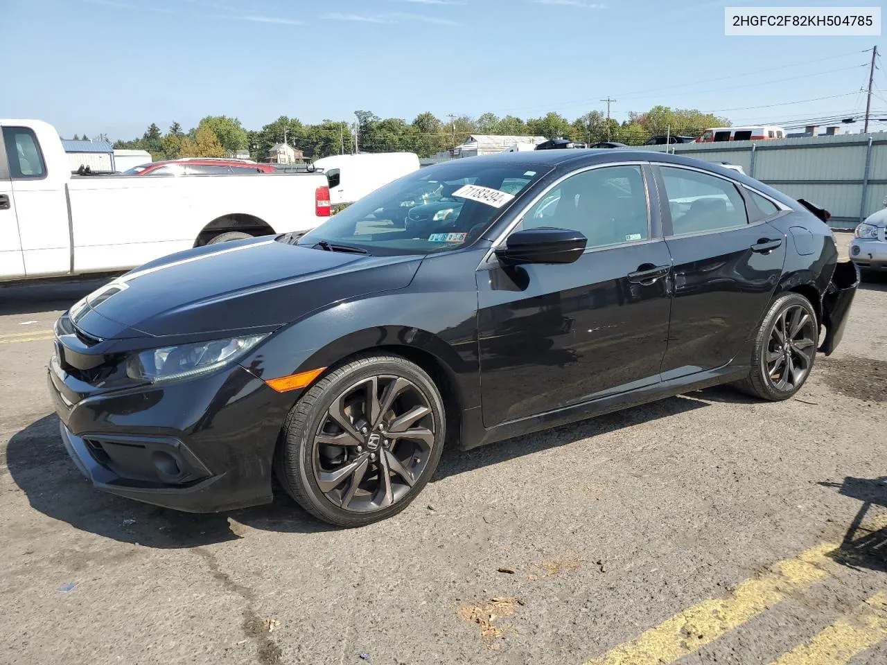 2019 Honda Civic Sport VIN: 2HGFC2F82KH504785 Lot: 71183494