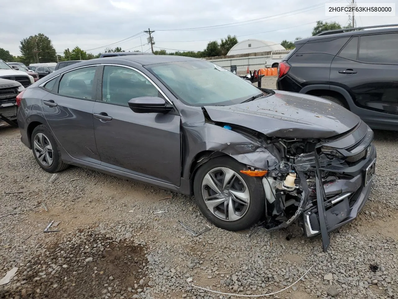 2019 Honda Civic Lx VIN: 2HGFC2F63KH580000 Lot: 71678364