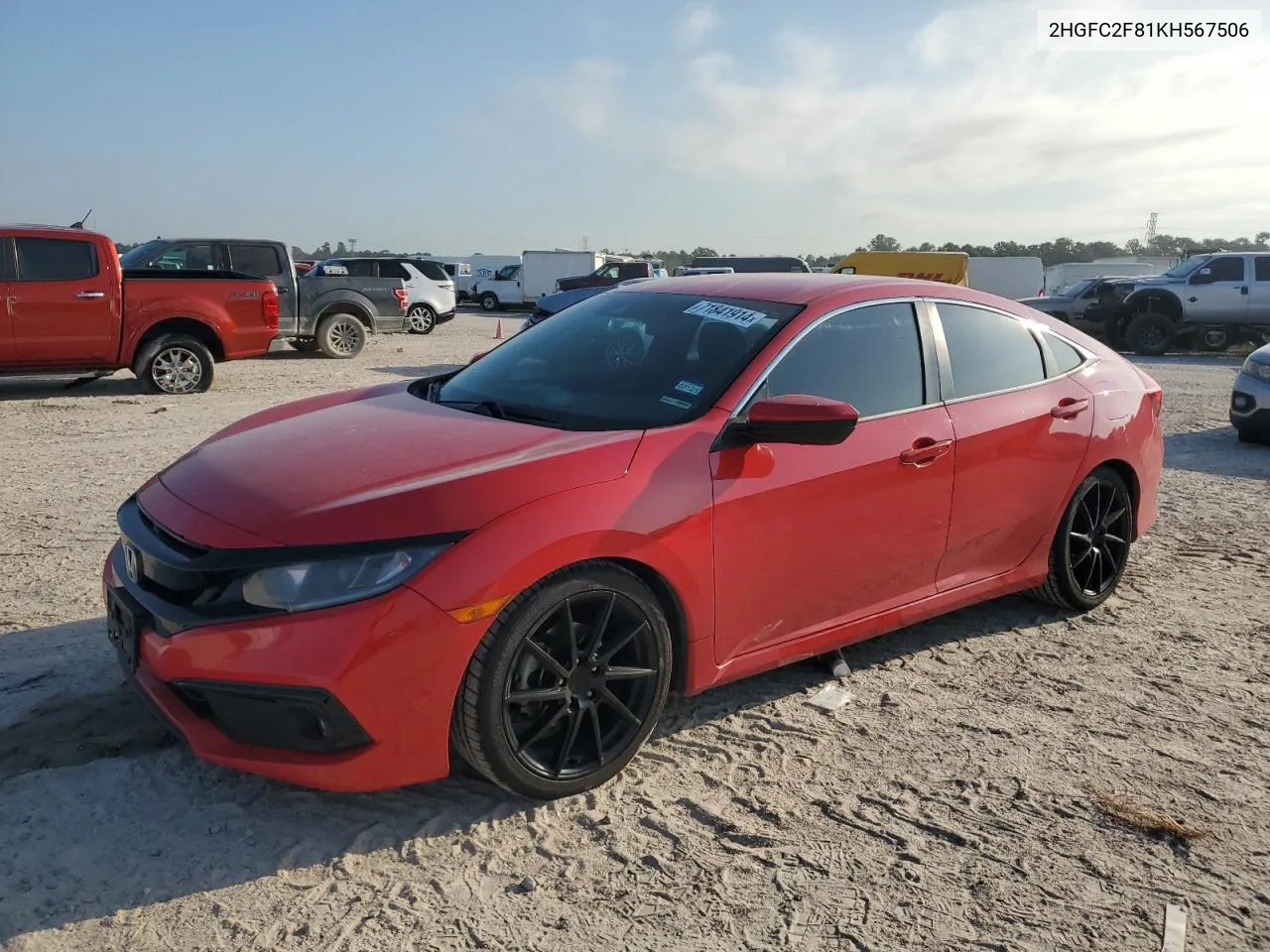 2019 Honda Civic Sport VIN: 2HGFC2F81KH567506 Lot: 71841914