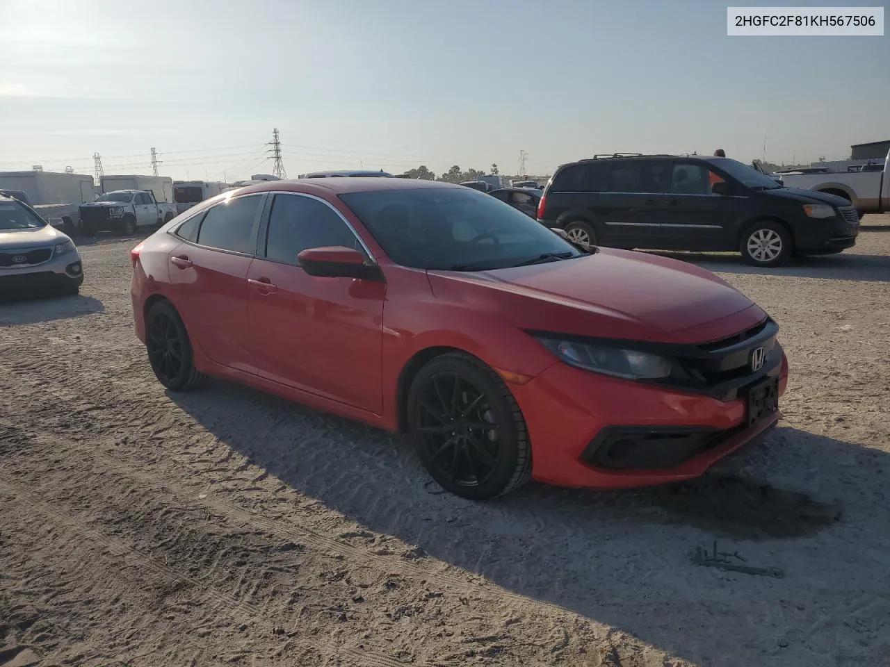 2019 Honda Civic Sport VIN: 2HGFC2F81KH567506 Lot: 71841914