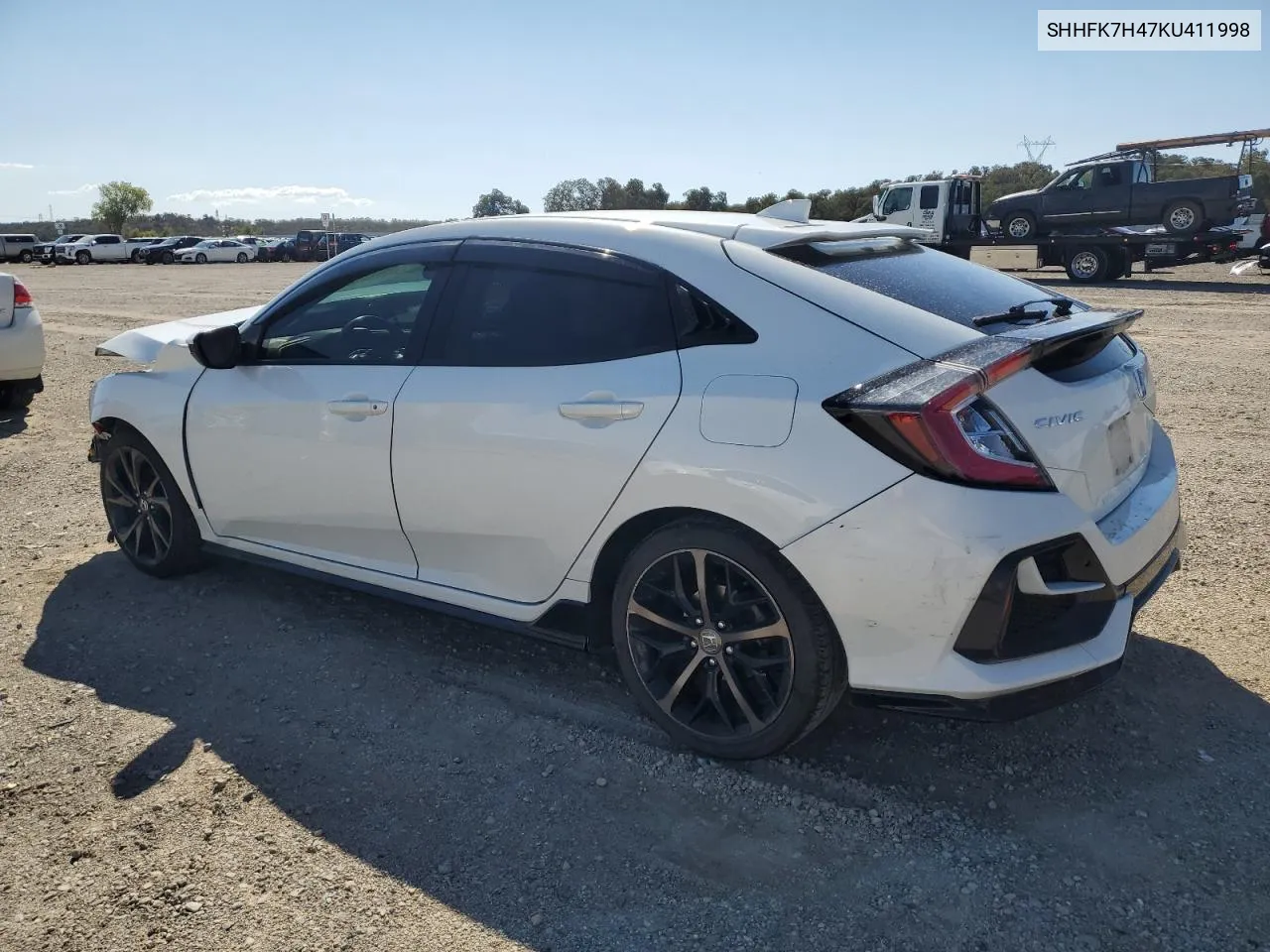 2019 Honda Civic Sport VIN: SHHFK7H47KU411998 Lot: 72229334