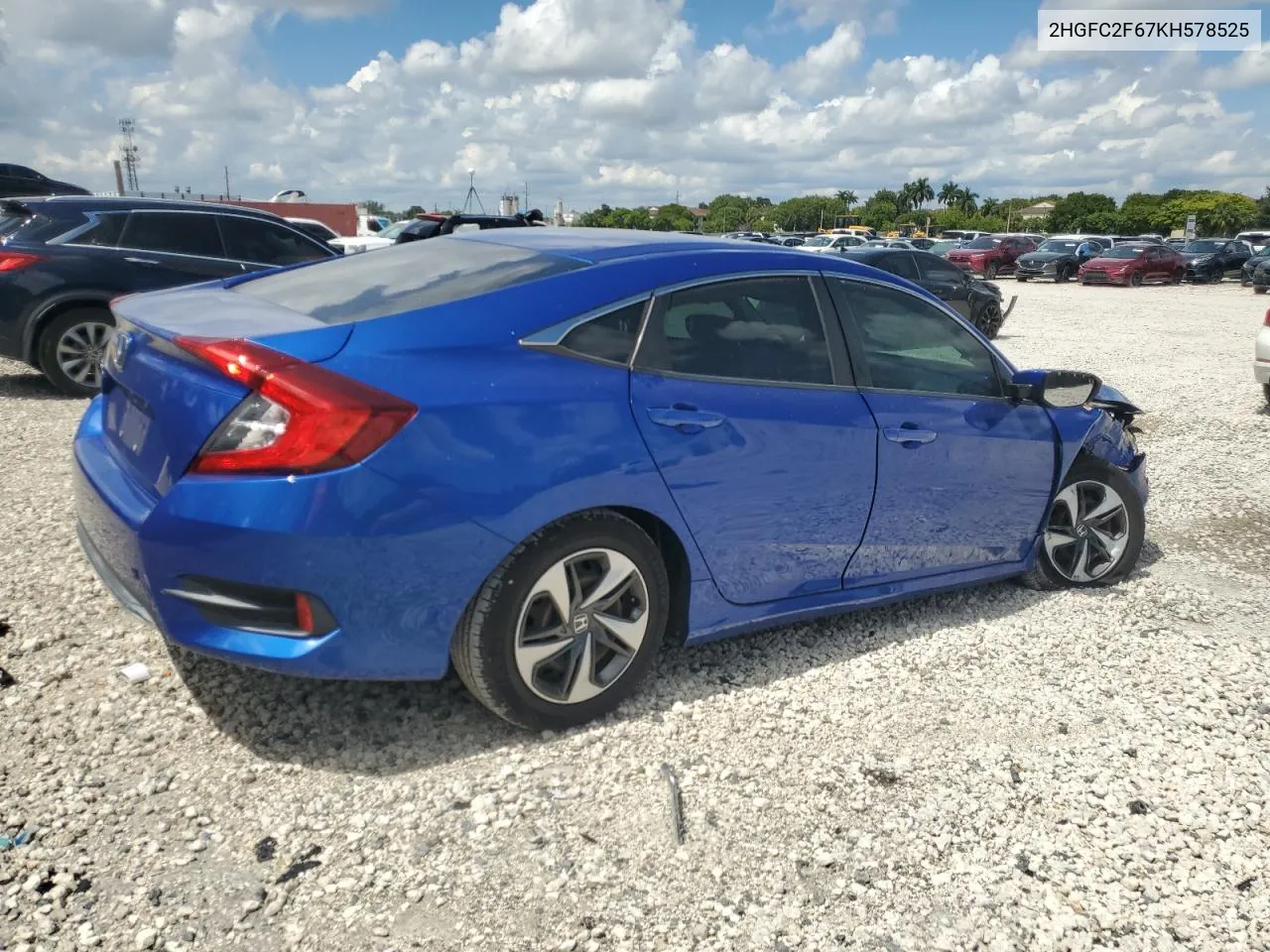 2019 Honda Civic Lx VIN: 2HGFC2F67KH578525 Lot: 72522254