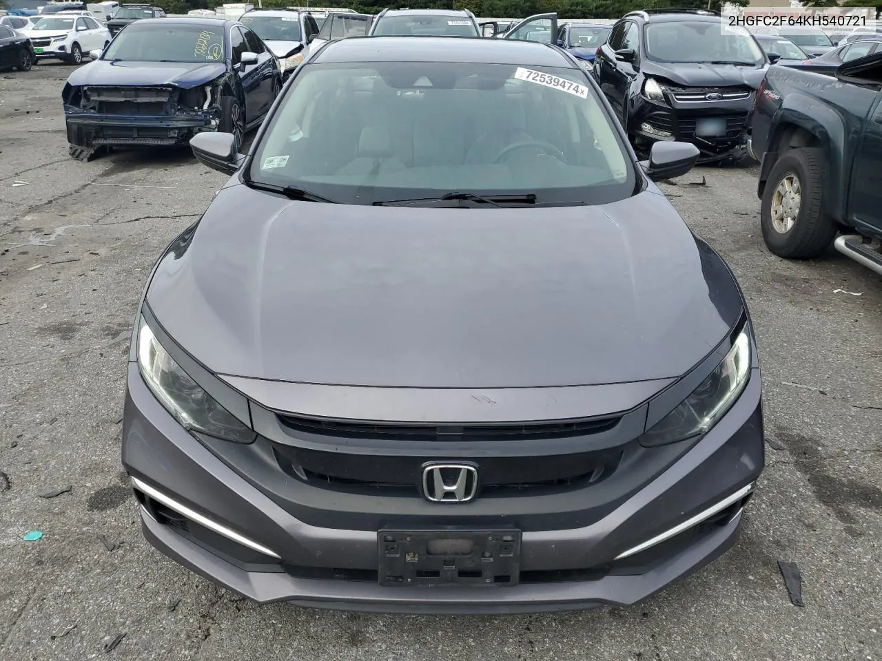 2019 Honda Civic Lx VIN: 2HGFC2F64KH540721 Lot: 72539474