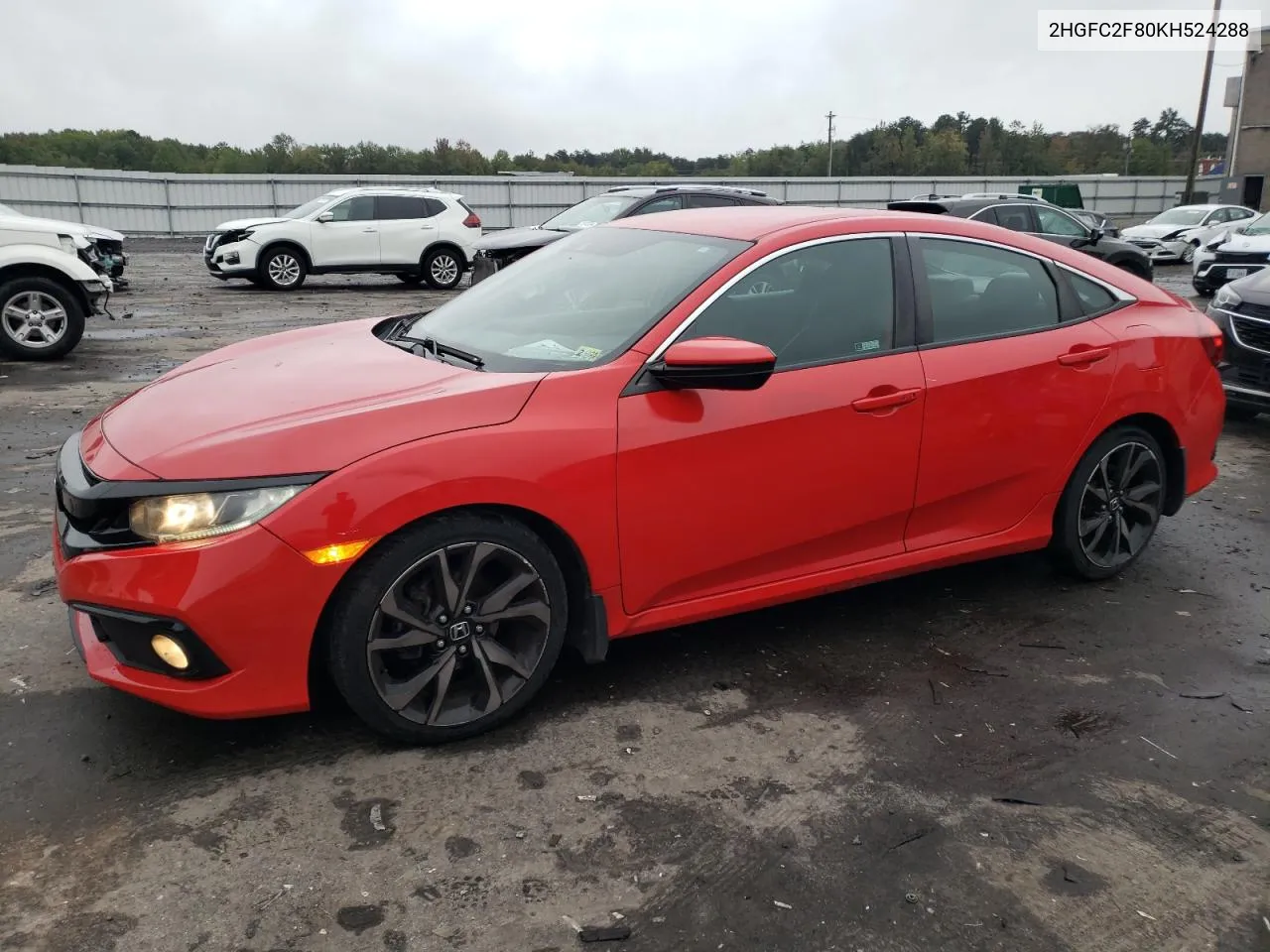 2019 Honda Civic Sport VIN: 2HGFC2F80KH524288 Lot: 73133554