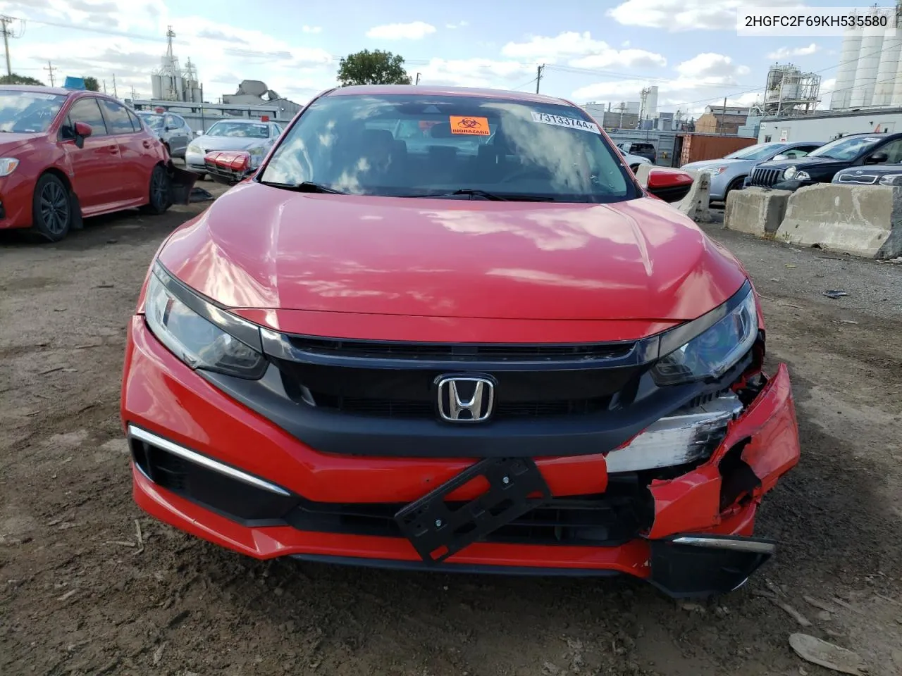 2019 Honda Civic Lx VIN: 2HGFC2F69KH535580 Lot: 73133744