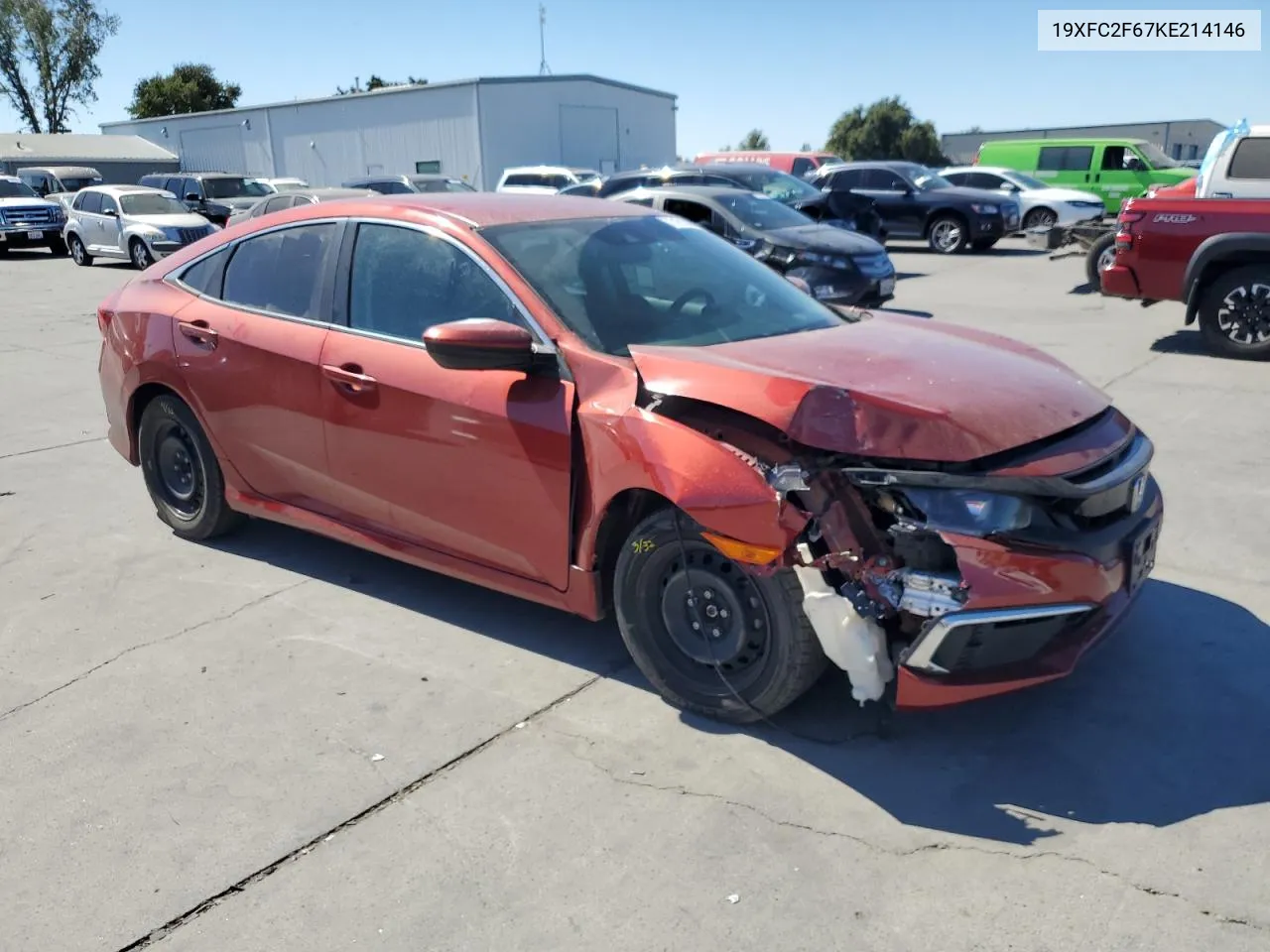 2019 Honda Civic Lx VIN: 19XFC2F67KE214146 Lot: 73161344