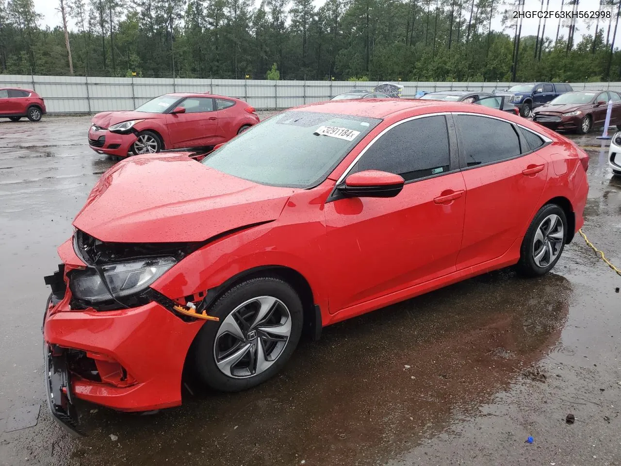 2019 Honda Civic Lx VIN: 2HGFC2F63KH562998 Lot: 73291184