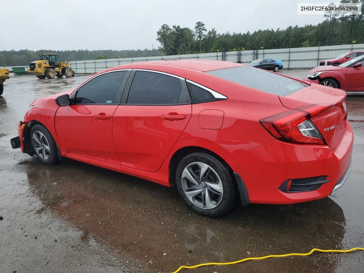 2019 Honda Civic Lx VIN: 2HGFC2F63KH562998 Lot: 73291184