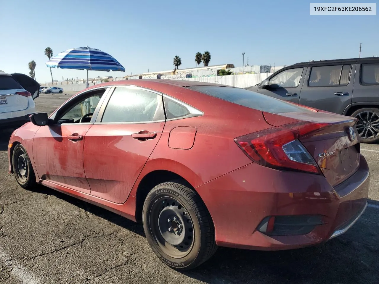 2019 Honda Civic Lx VIN: 19XFC2F63KE206562 Lot: 73604944