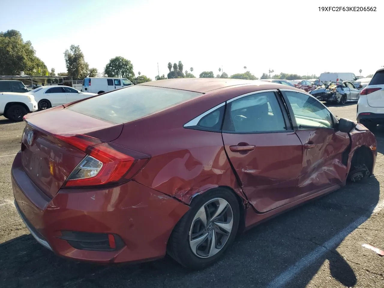 2019 Honda Civic Lx VIN: 19XFC2F63KE206562 Lot: 73604944