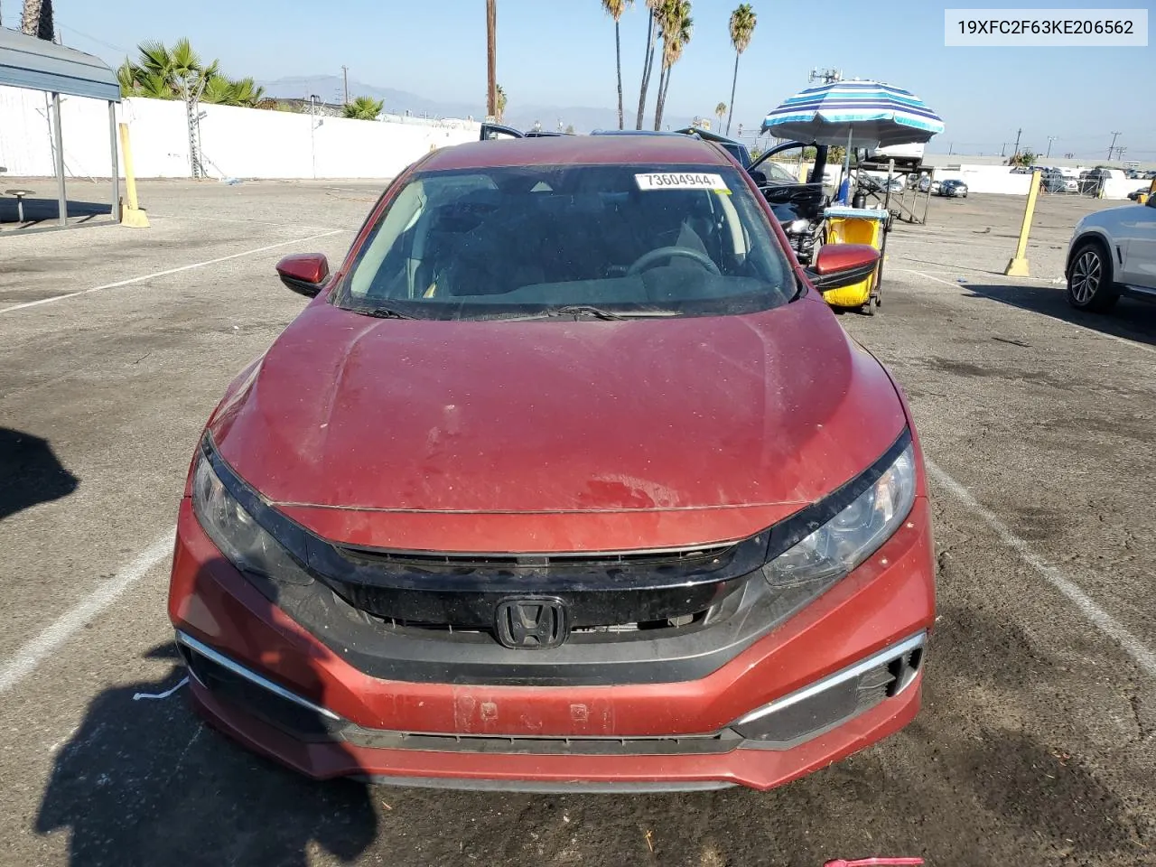 2019 Honda Civic Lx VIN: 19XFC2F63KE206562 Lot: 73604944