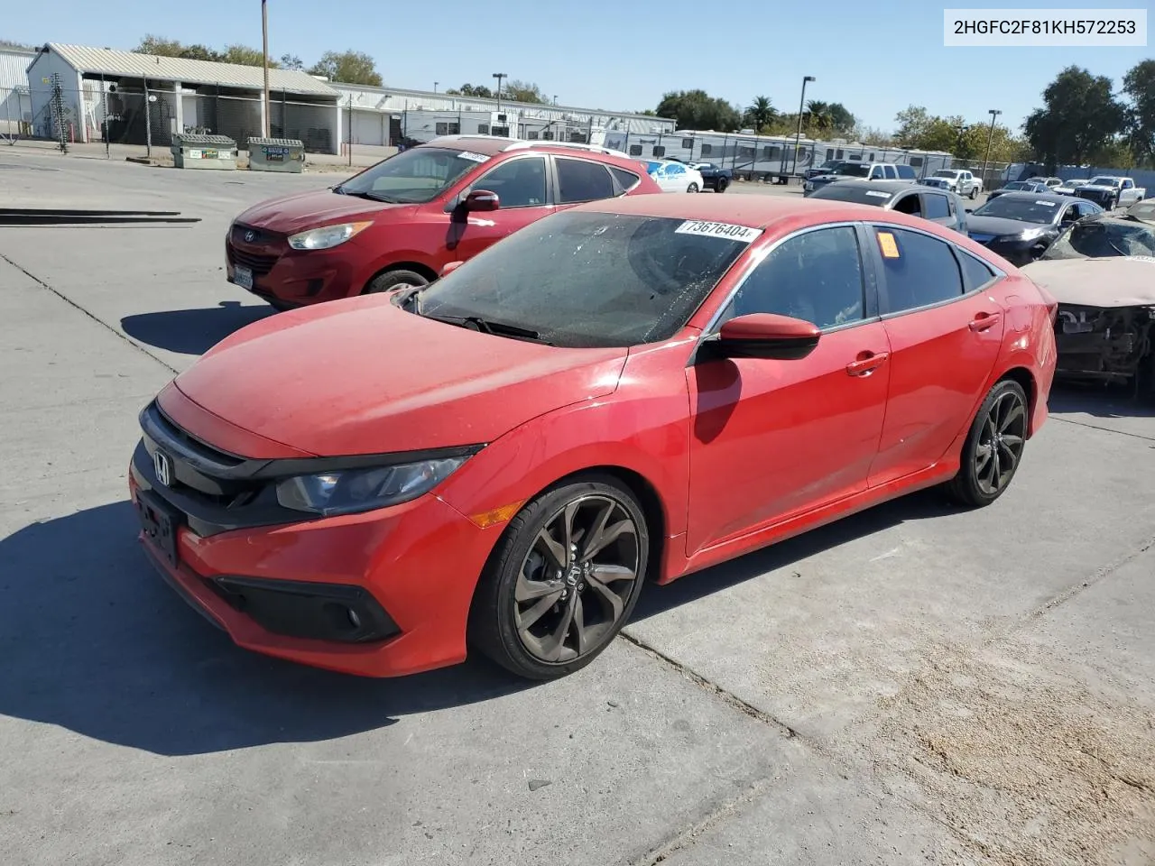 2019 Honda Civic Sport VIN: 2HGFC2F81KH572253 Lot: 73676404