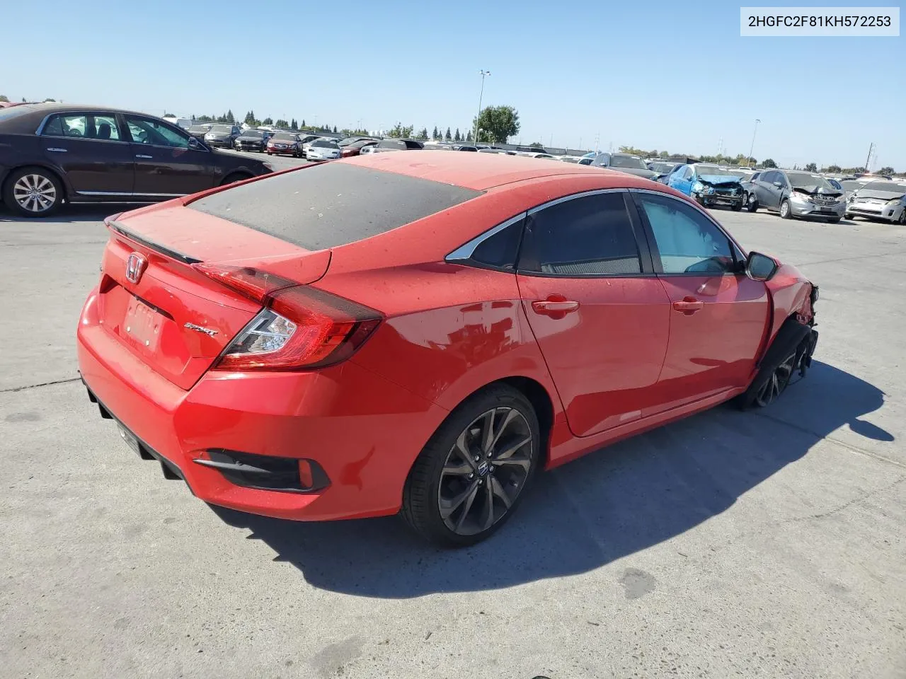 2019 Honda Civic Sport VIN: 2HGFC2F81KH572253 Lot: 73676404