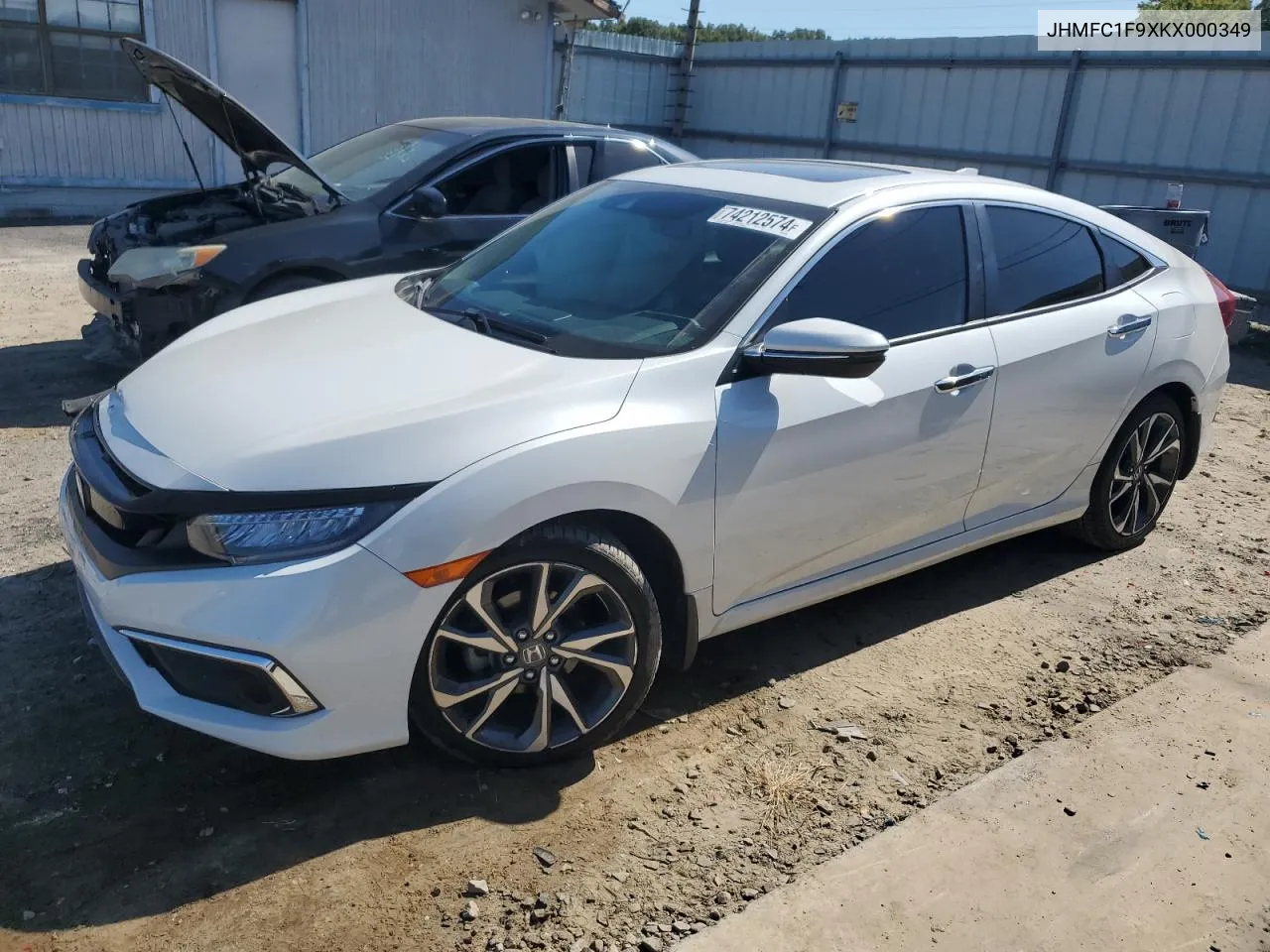 2019 Honda Civic Touring VIN: JHMFC1F9XKX000349 Lot: 74212574