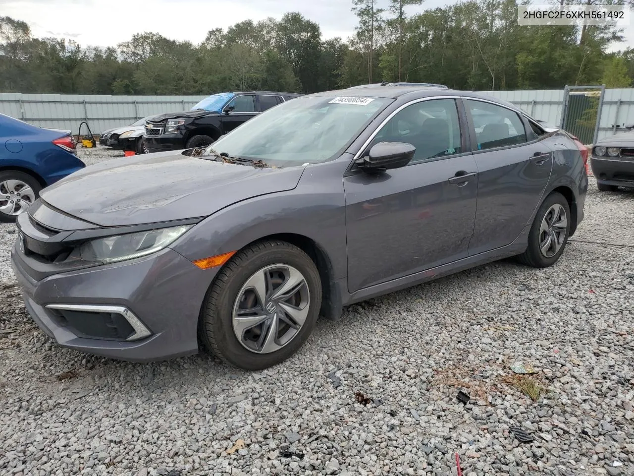 2019 Honda Civic Lx VIN: 2HGFC2F6XKH561492 Lot: 74390054