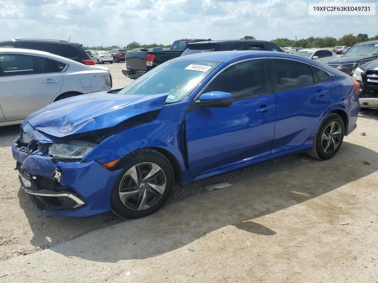 2019 Honda Civic Lx VIN: 19XFC2F63KE049731 Lot: 74459944