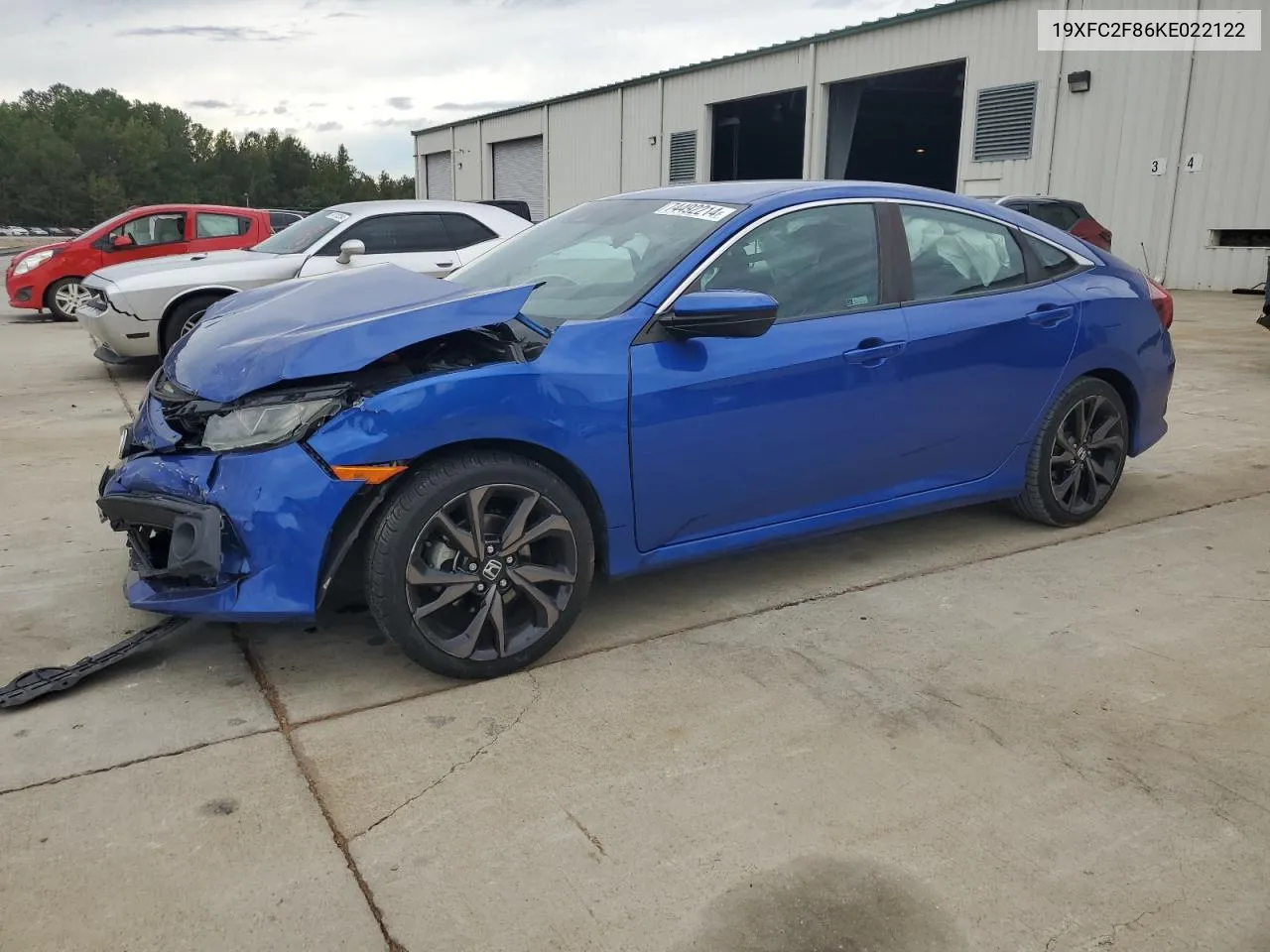 2019 Honda Civic Sport VIN: 19XFC2F86KE022122 Lot: 74492214