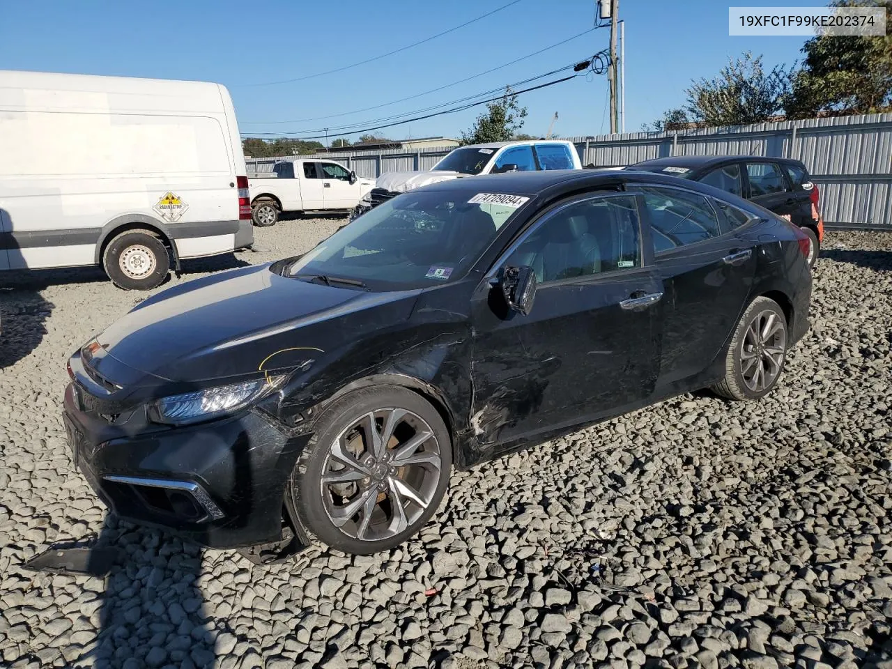 2019 Honda Civic Touring VIN: 19XFC1F99KE202374 Lot: 74709094