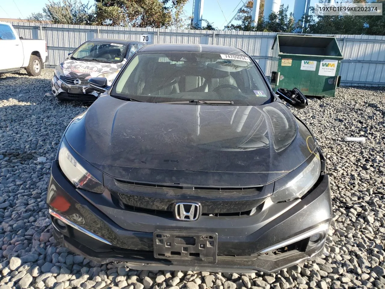 2019 Honda Civic Touring VIN: 19XFC1F99KE202374 Lot: 74709094