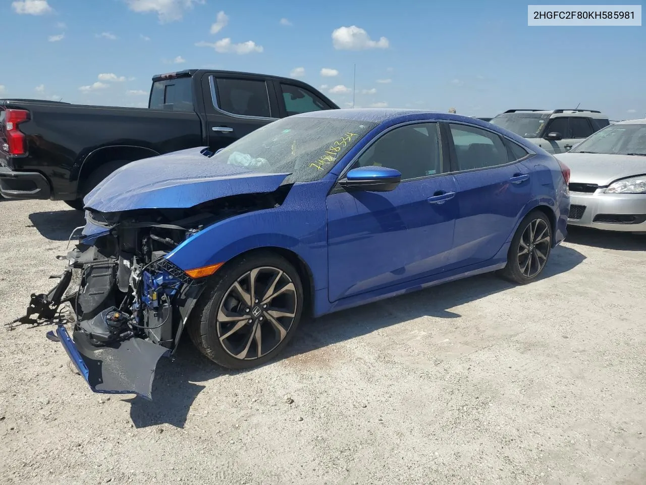 2019 Honda Civic Sport VIN: 2HGFC2F80KH585981 Lot: 74818334