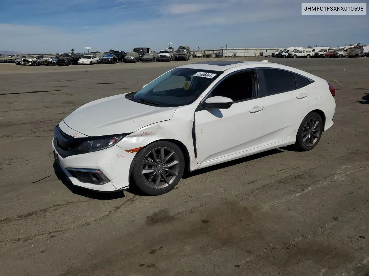 2019 Honda Civic Ex VIN: JHMFC1F3XKX010598 Lot: 75306384