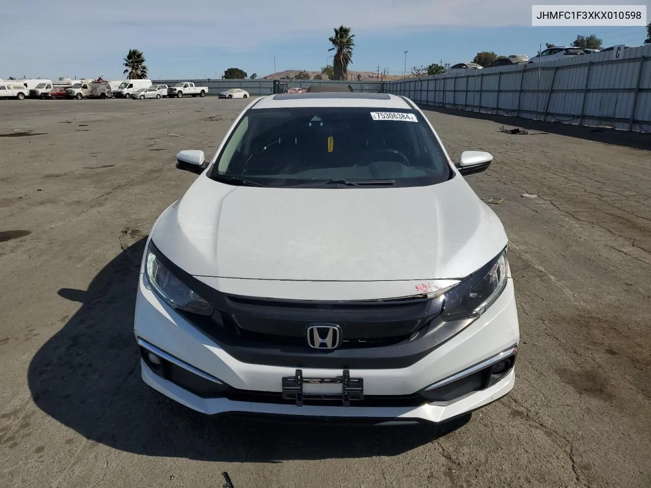 JHMFC1F3XKX010598 2019 Honda Civic Ex