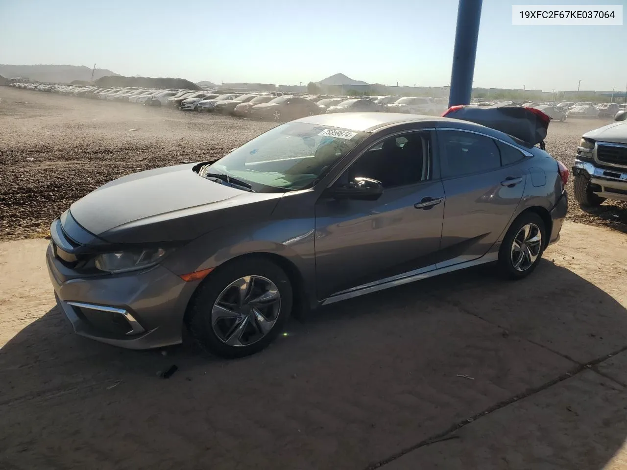 2019 Honda Civic Lx VIN: 19XFC2F67KE037064 Lot: 75359874