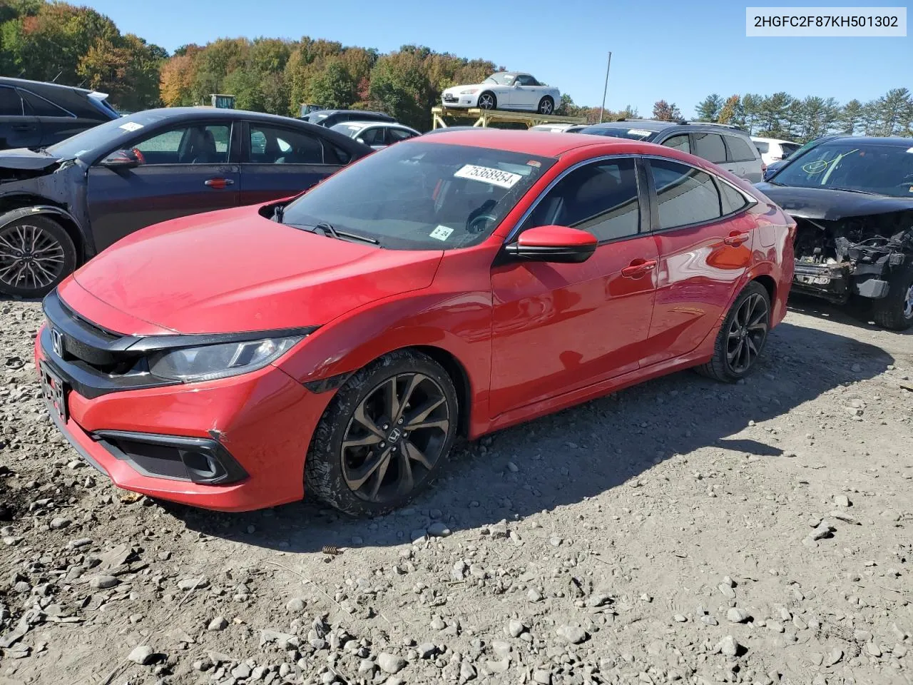 2HGFC2F87KH501302 2019 Honda Civic Sport