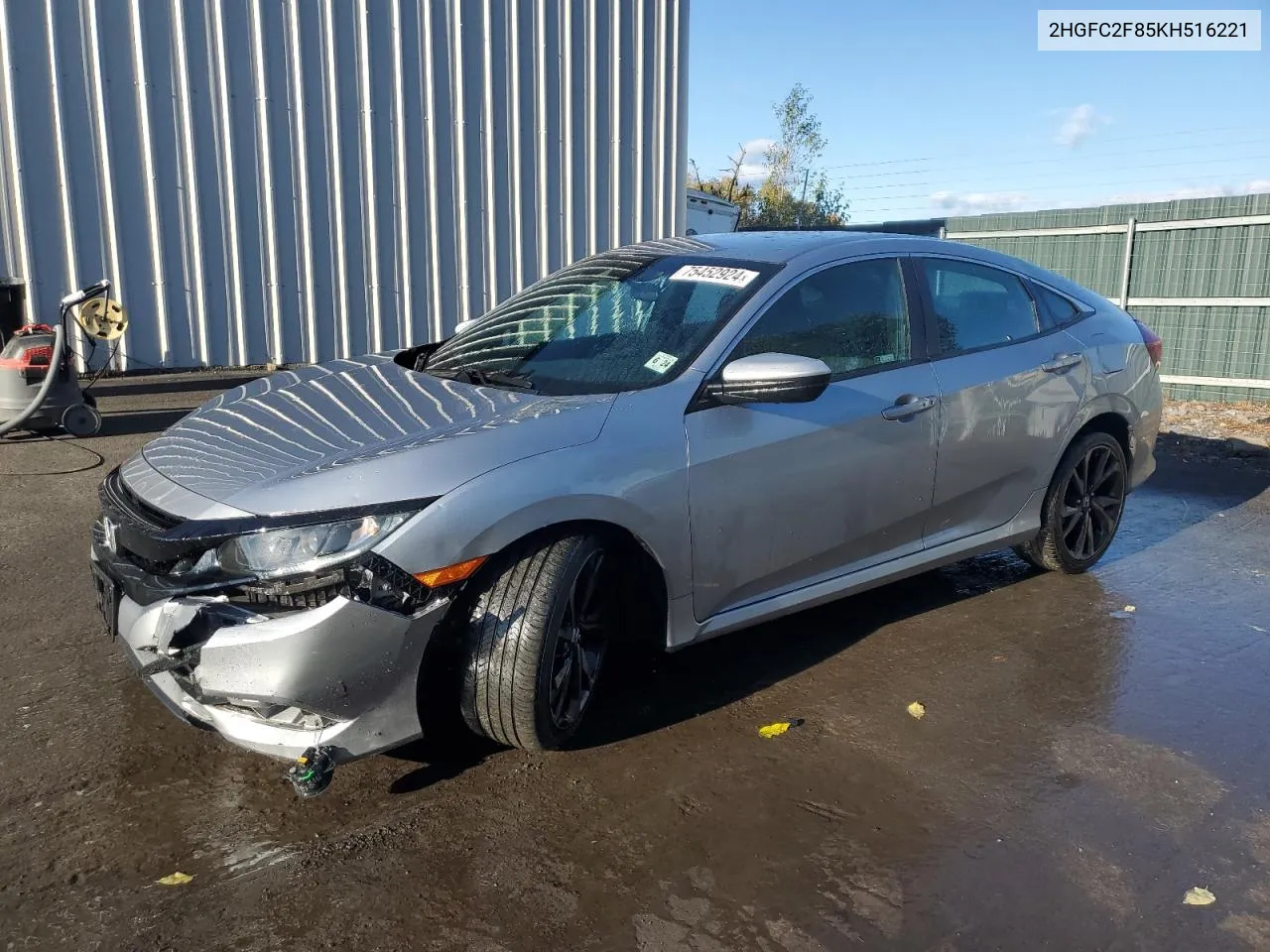 2HGFC2F85KH516221 2019 Honda Civic Sport