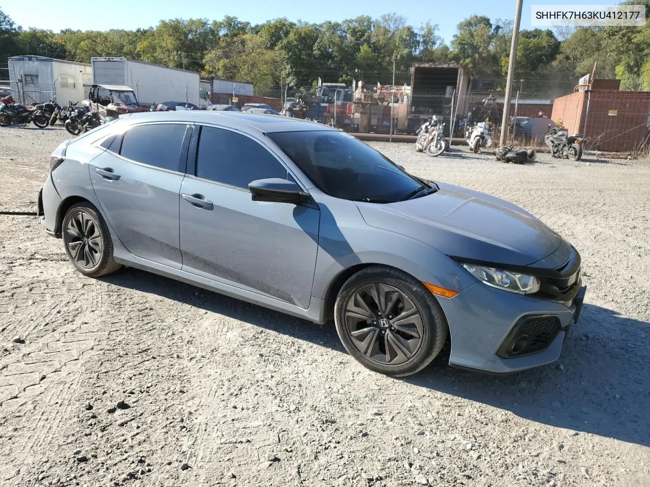 2019 Honda Civic Ex VIN: SHHFK7H63KU412177 Lot: 75456324