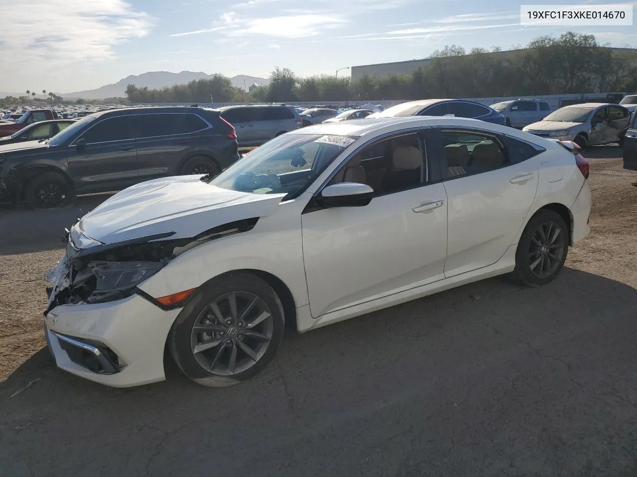 2019 Honda Civic Ex VIN: 19XFC1F3XKE014670 Lot: 75490874