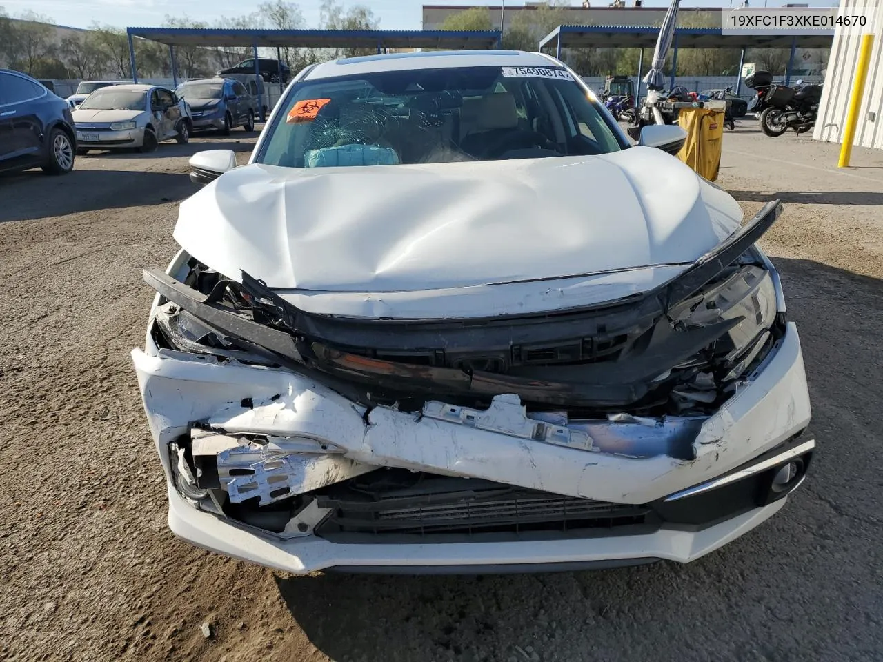 2019 Honda Civic Ex VIN: 19XFC1F3XKE014670 Lot: 75490874