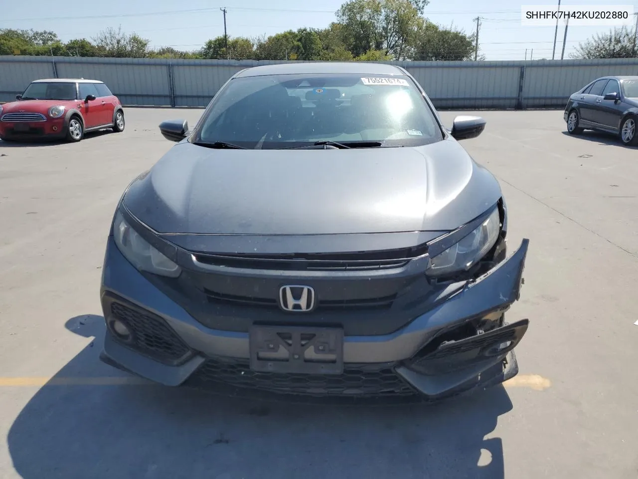 2019 Honda Civic Sport VIN: SHHFK7H42KU202880 Lot: 75521674