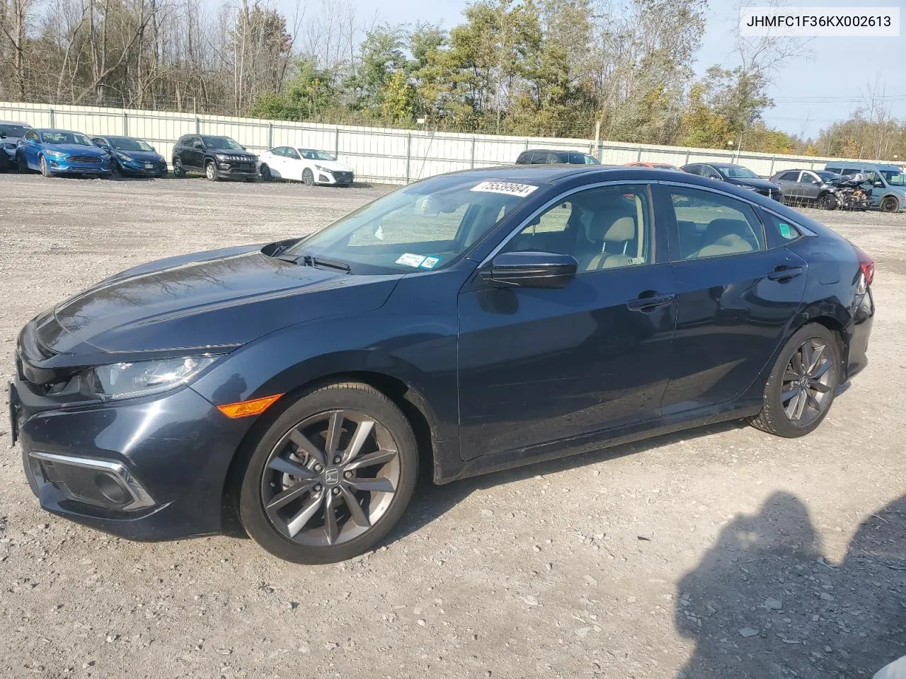 2019 Honda Civic Ex VIN: JHMFC1F36KX002613 Lot: 75539984