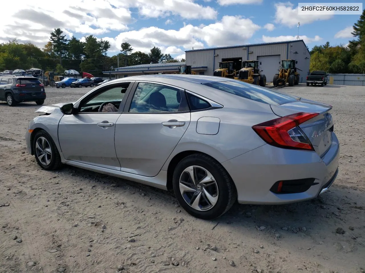 2019 Honda Civic Lx VIN: 2HGFC2F60KH582822 Lot: 75548574