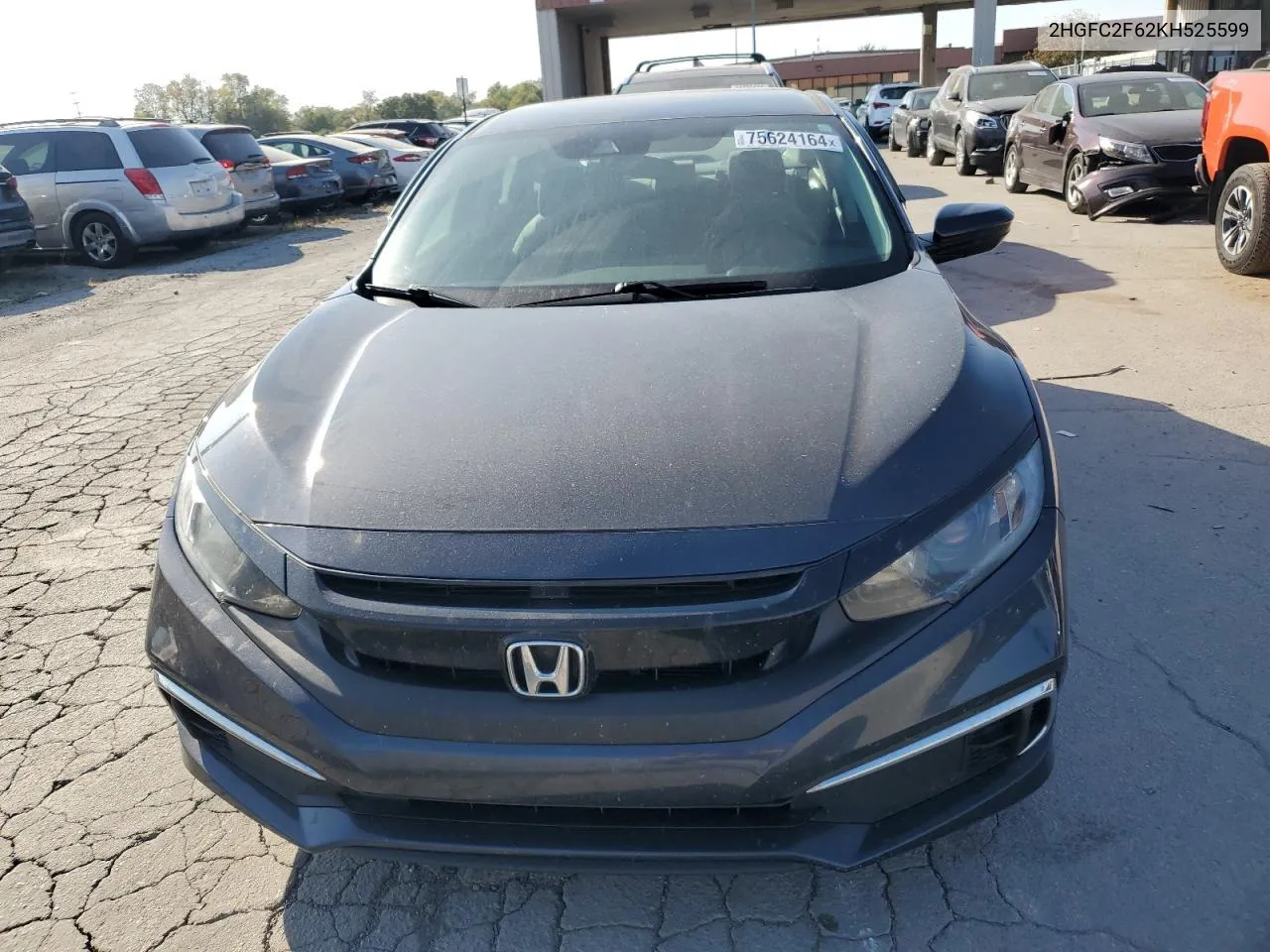 2019 Honda Civic Lx VIN: 2HGFC2F62KH525599 Lot: 75624164