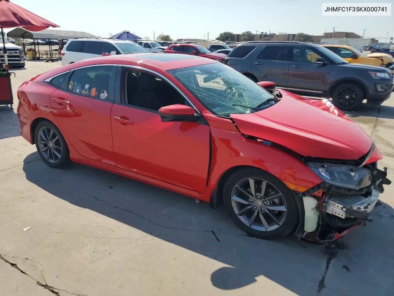 2019 Honda Civic Ex VIN: JHMFC1F35KX000741 Lot: 75681394