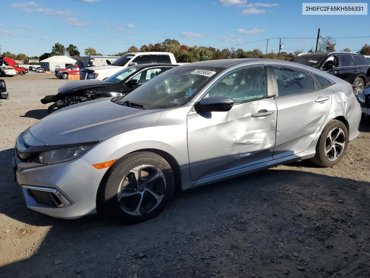 2019 Honda Civic Lx VIN: 2HGFC2F65KH556331 Lot: 75825804