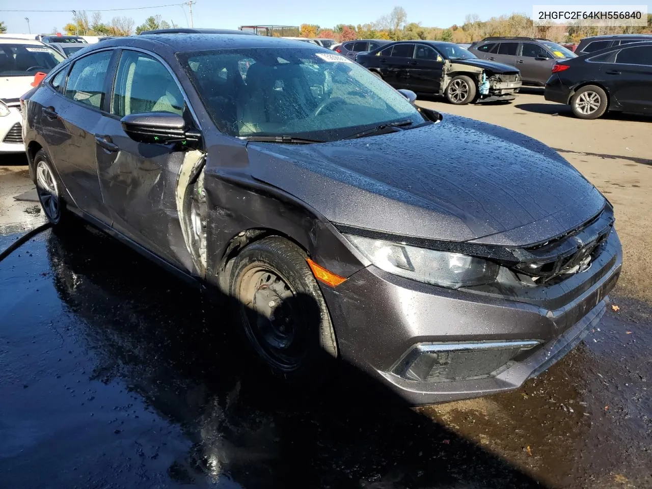 2019 Honda Civic Lx VIN: 2HGFC2F64KH556840 Lot: 75856684