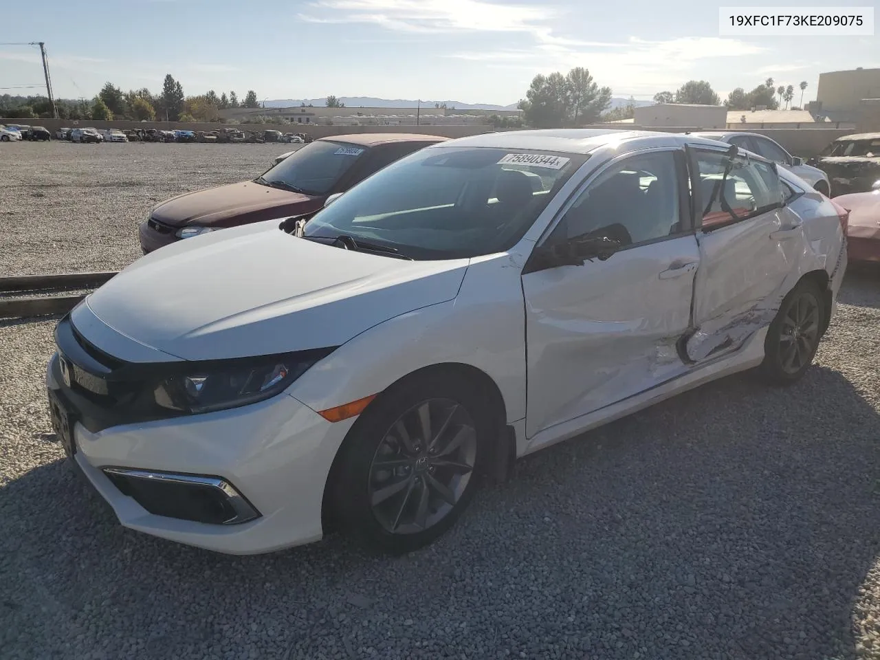 19XFC1F73KE209075 2019 Honda Civic Exl