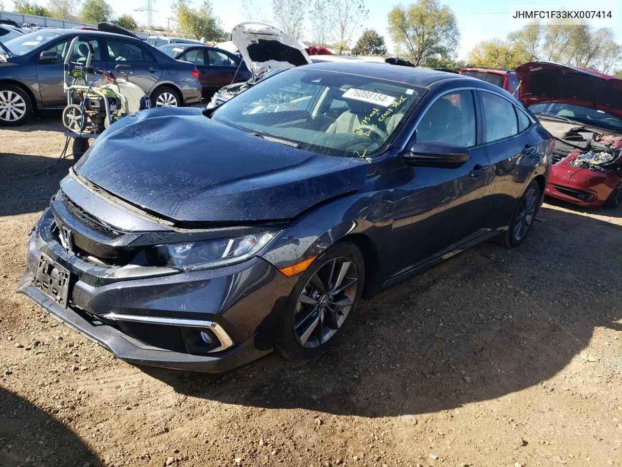 2019 Honda Civic Ex VIN: JHMFC1F33KX007414 Lot: 76088154