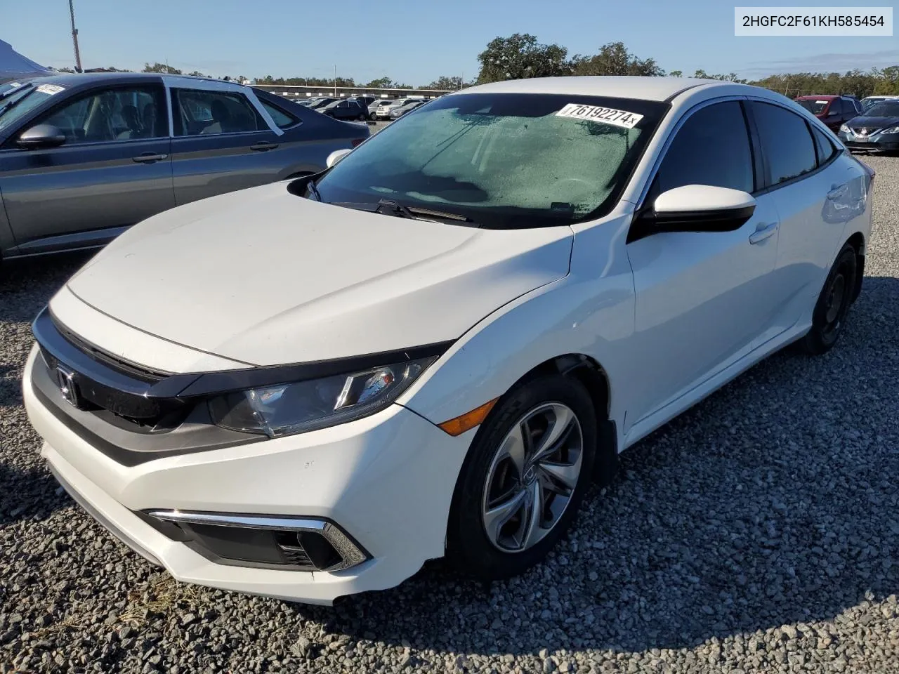 2019 Honda Civic Lx VIN: 2HGFC2F61KH585454 Lot: 76192274