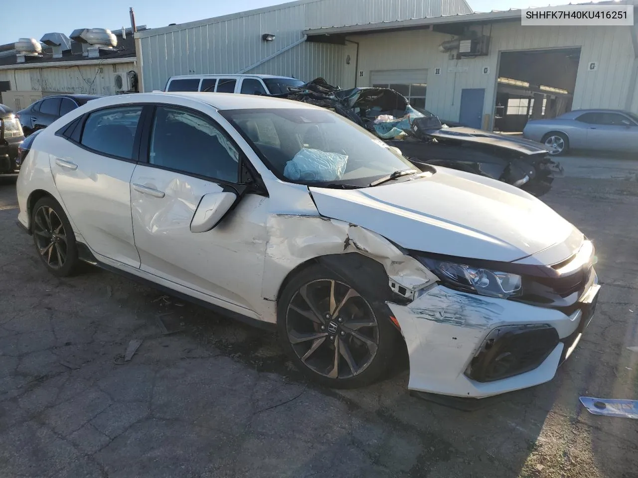 2019 Honda Civic Sport VIN: SHHFK7H40KU416251 Lot: 76244014