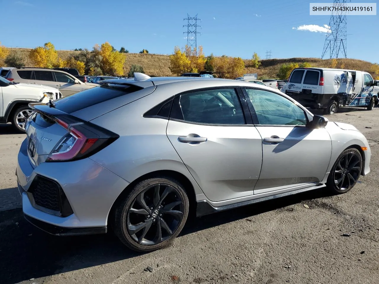 2019 Honda Civic Sport VIN: SHHFK7H43KU419161 Lot: 76326714