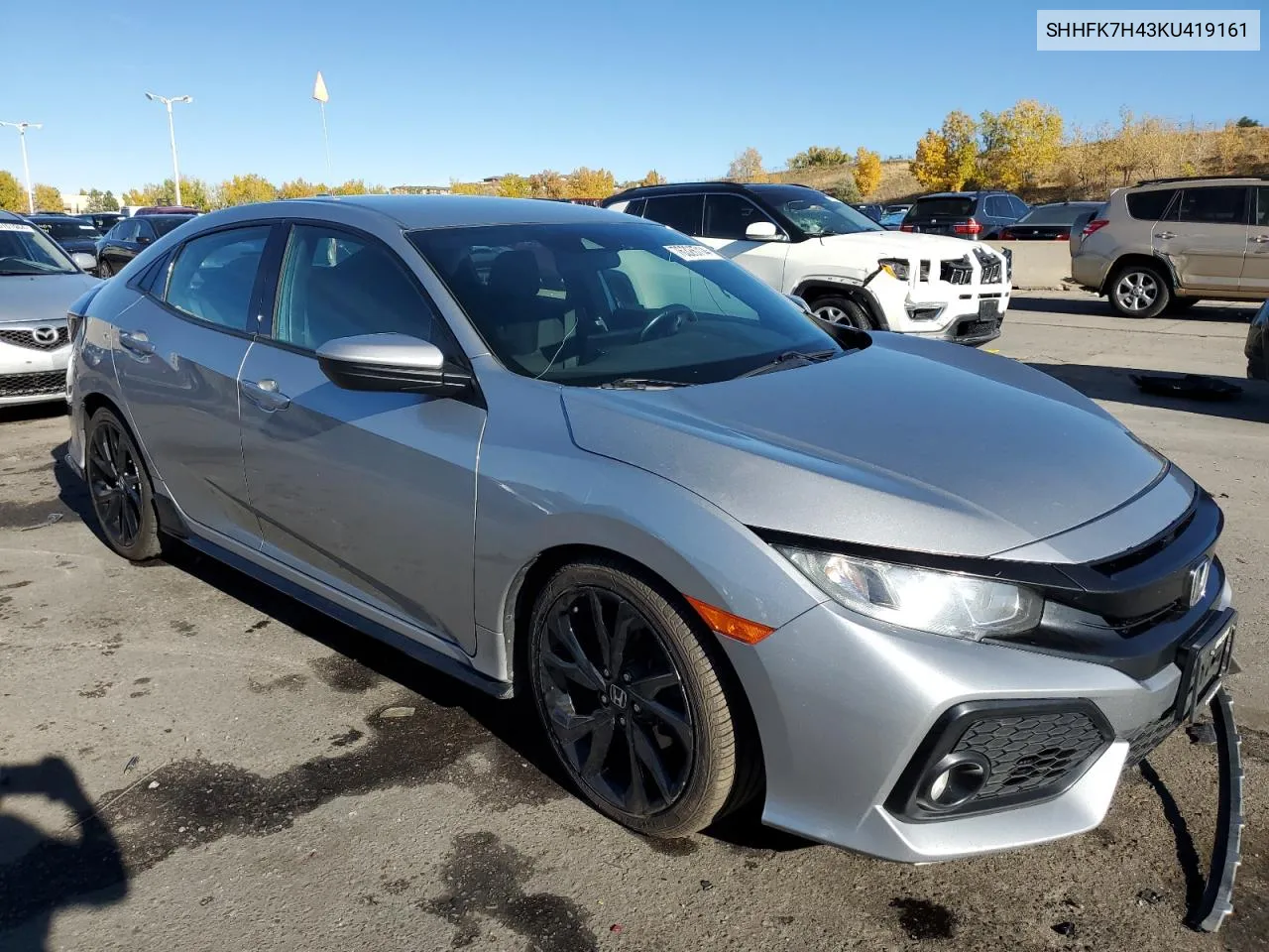 2019 Honda Civic Sport VIN: SHHFK7H43KU419161 Lot: 76326714